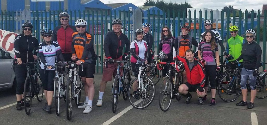 Social road ride having a welcome stop at the A49 cafe