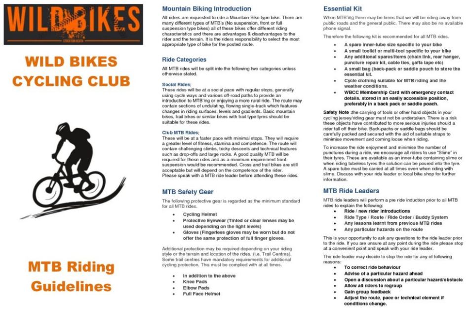 Mountain Bike Guidelines