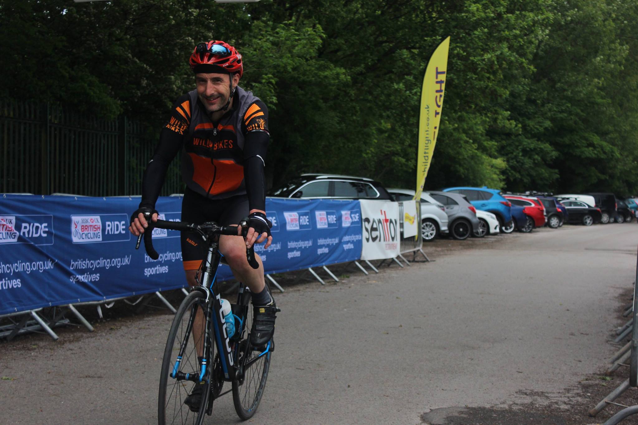 Ben happy to see the Cycle For Amy finish line Ben happy to see the Cycle For Amy finish line