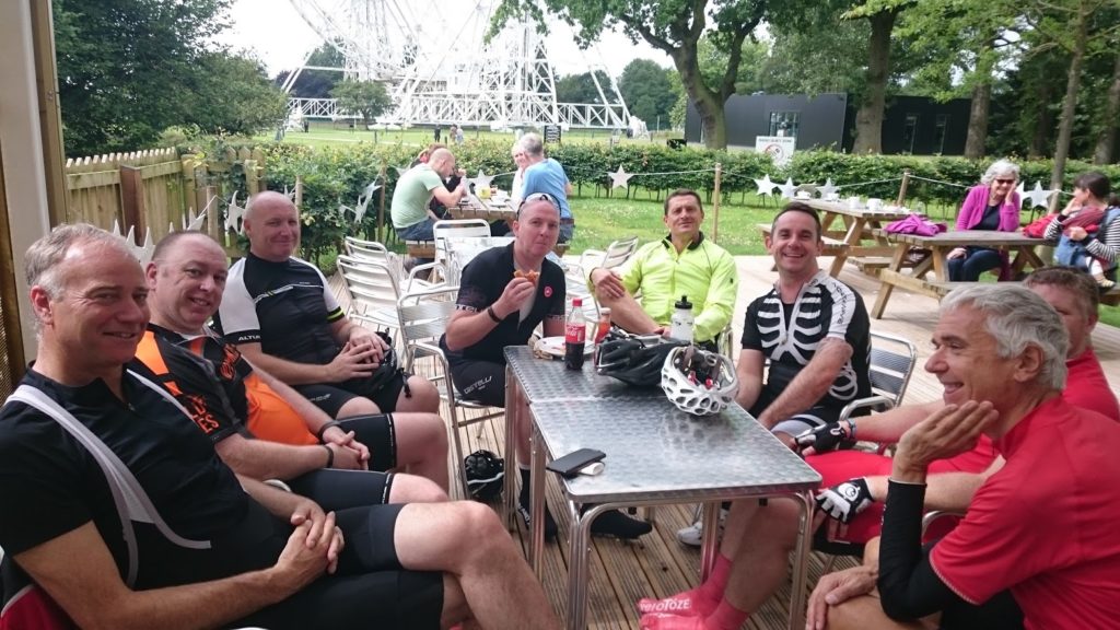 Inters group enjoying a coffee at Jodrell Bank