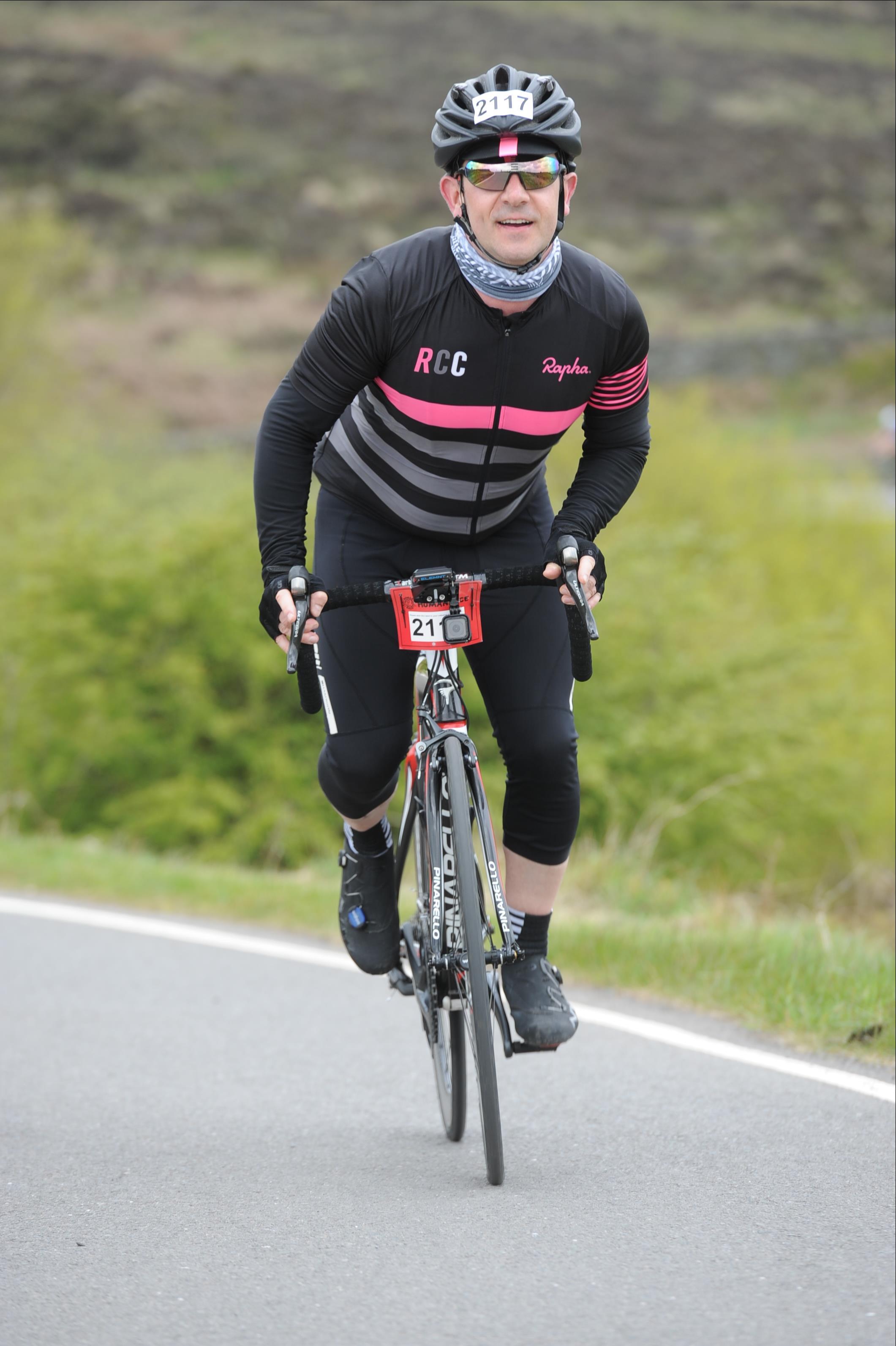 Simon riding the 100km Tour de Yorkshire 2017