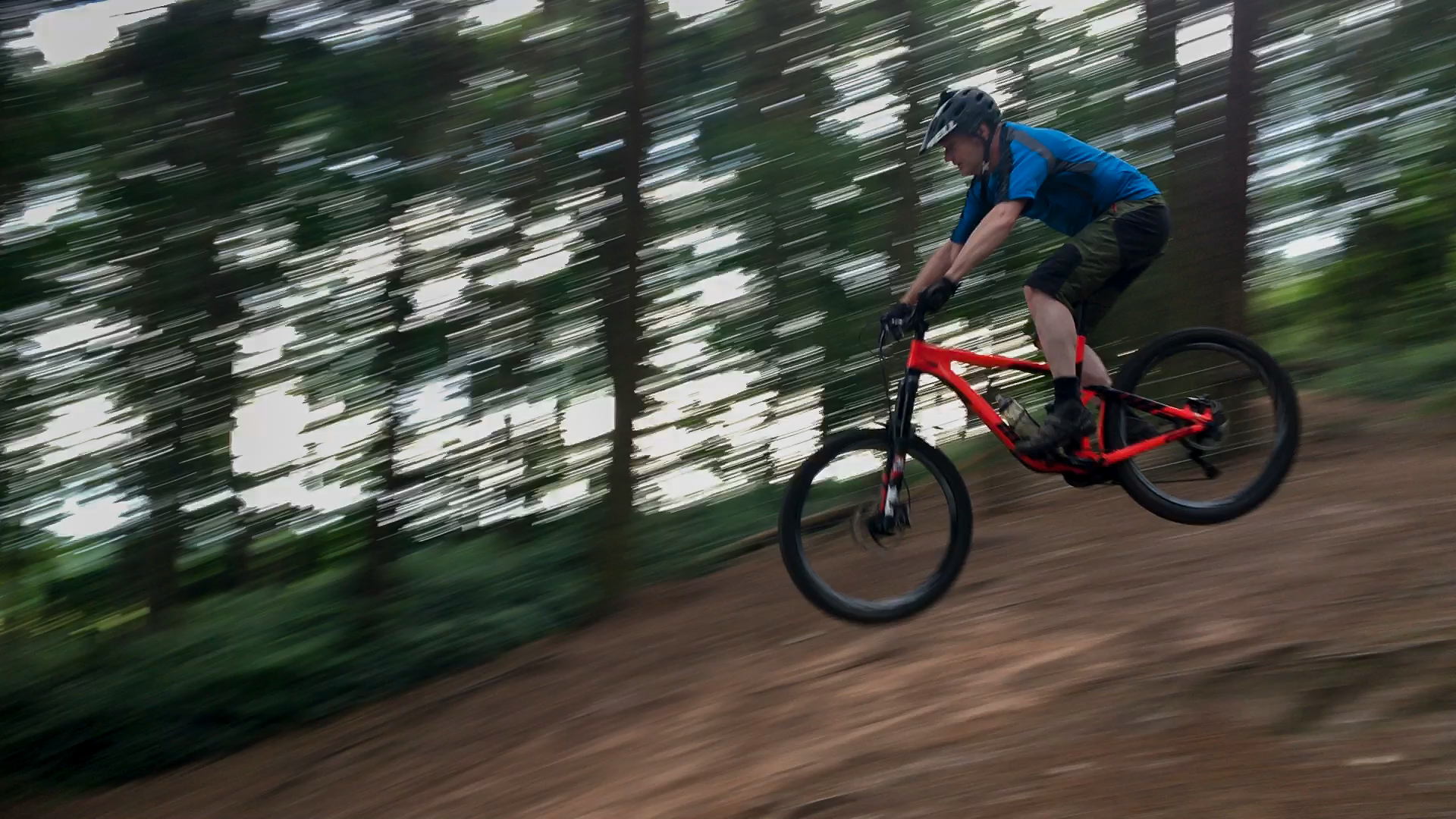 Ian jumping (and even landing it) at Delamere on the MTB Club ride