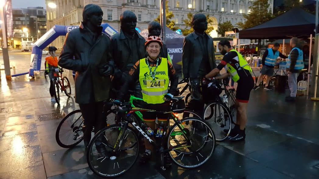 Ray after completing a very wet and windy Liverpool Nightrider 2017