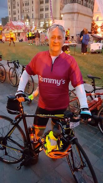 Ray supporting Tommy's in the Liverpool Nightrider 2017