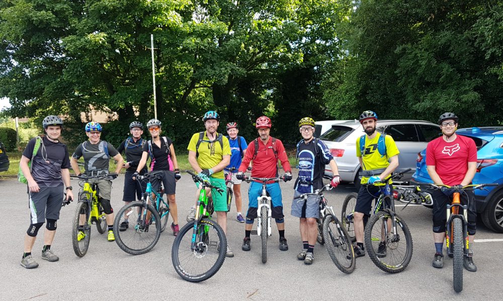 Large group for the Social MTB Ride at Delamere