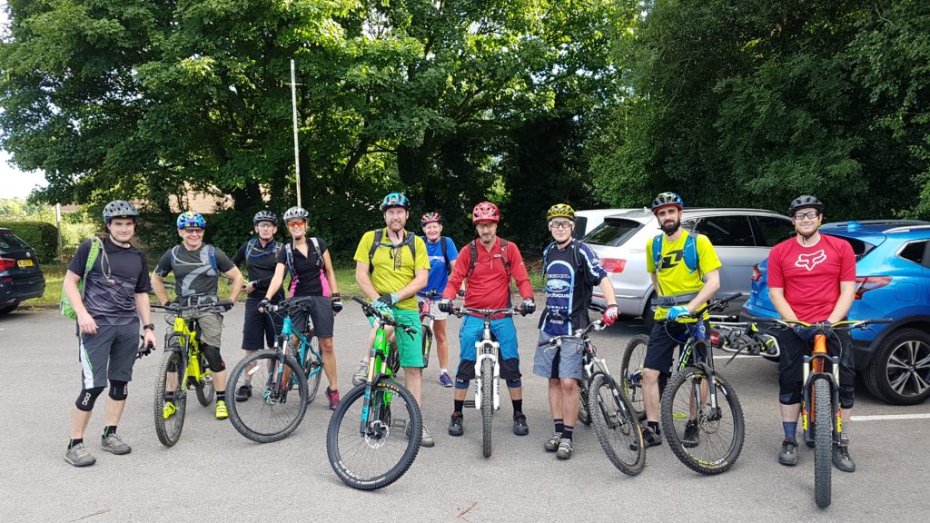 Large group for the Social MTB Ride at Delamere