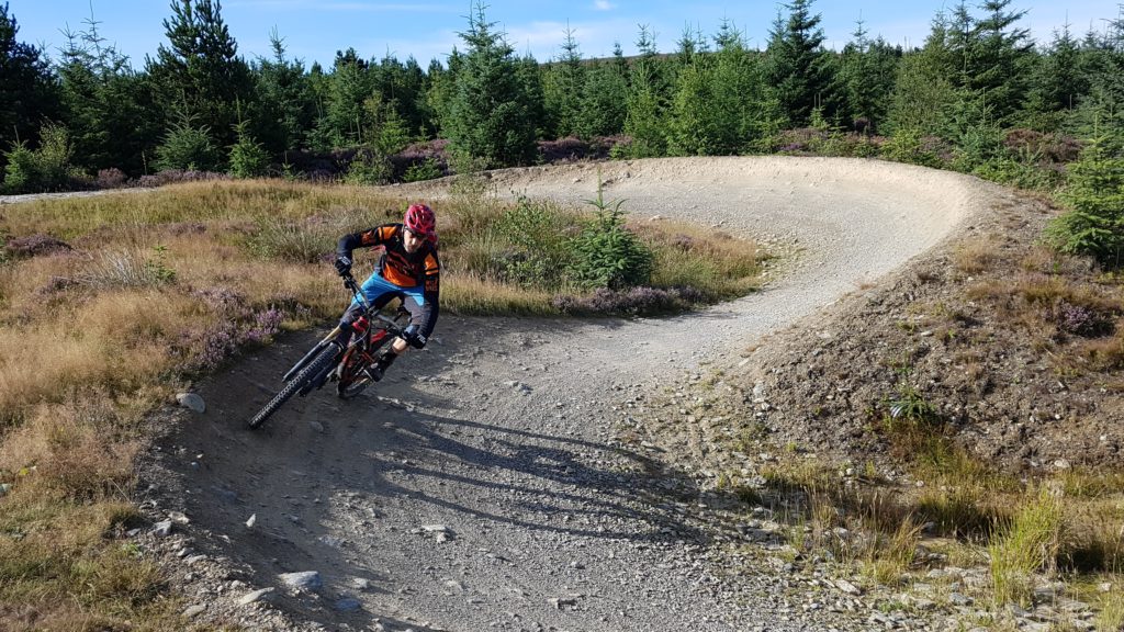 Steve on the top berm at Llandegla