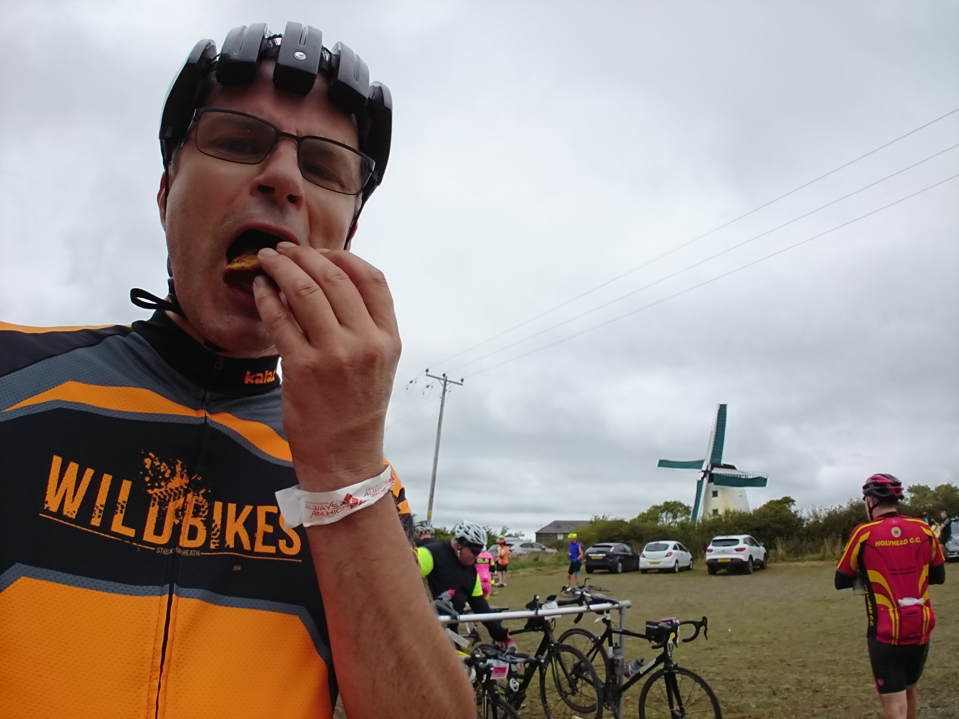 Mike with well deserved post Tour de Mon food!